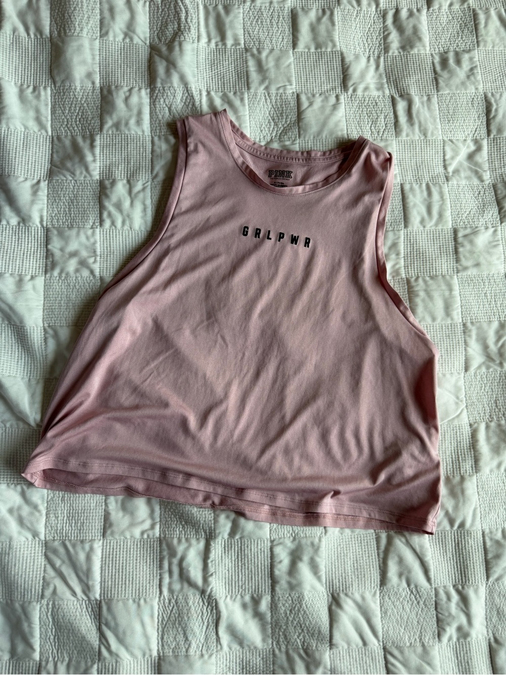 PINK Victoria's Secret Light Pink 'GRLPWR' Muscle Tank